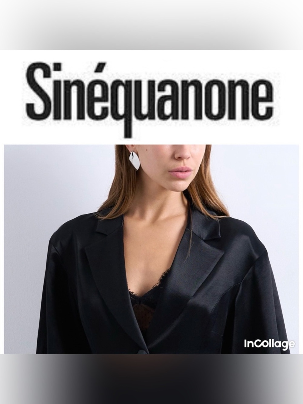 SINEQUANONE Satin One Button Closure Blazer
